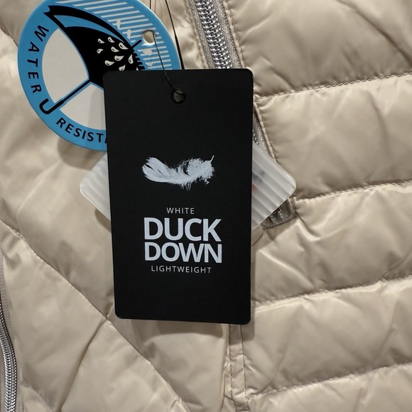 My Anorak Womens Large White Duck Down Lightweight Full Zip Cream Puffer Vest - Picture 3 of 11